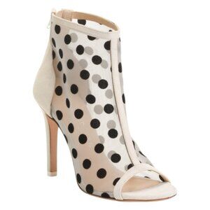 BEAUTIISOLES Made In Italy Suede Tatiana Mesh Peep Toe Heels
